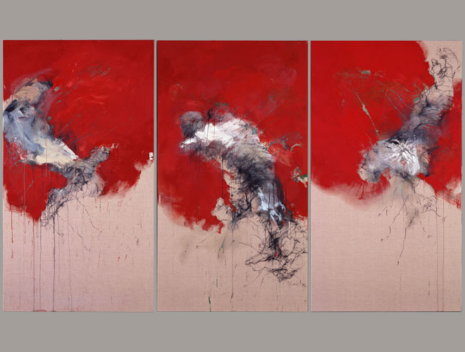 Helden, 1992, Triptychon, je 200 x 110 cm